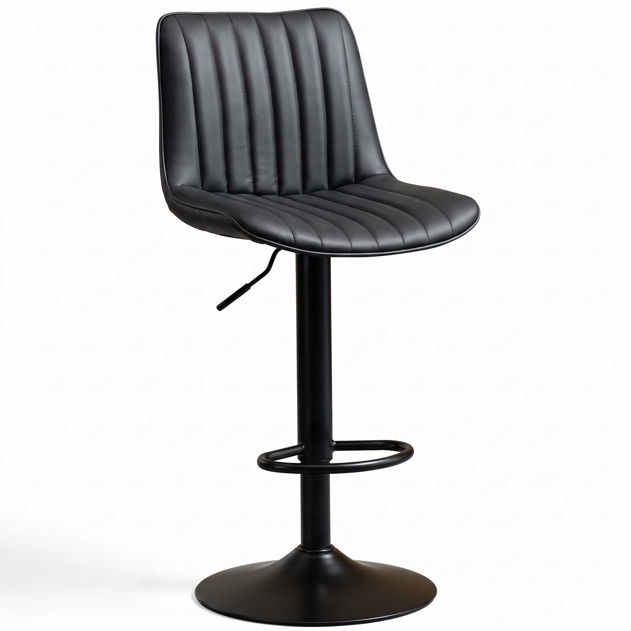 TABURETE CUERO CIRCLE LINE CL-BT003 NEGRO/NEGRO --