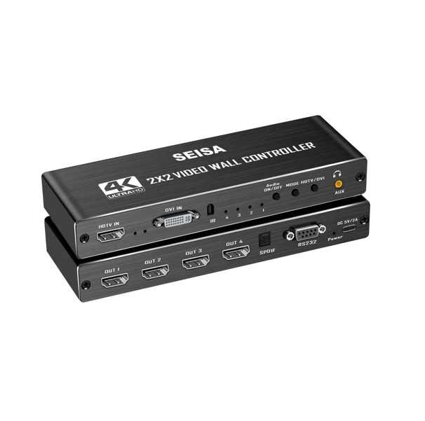 SPLITTER HDMI 4 SALIDAS 4K (DVI+AUX) SEISA SM-PJ0202