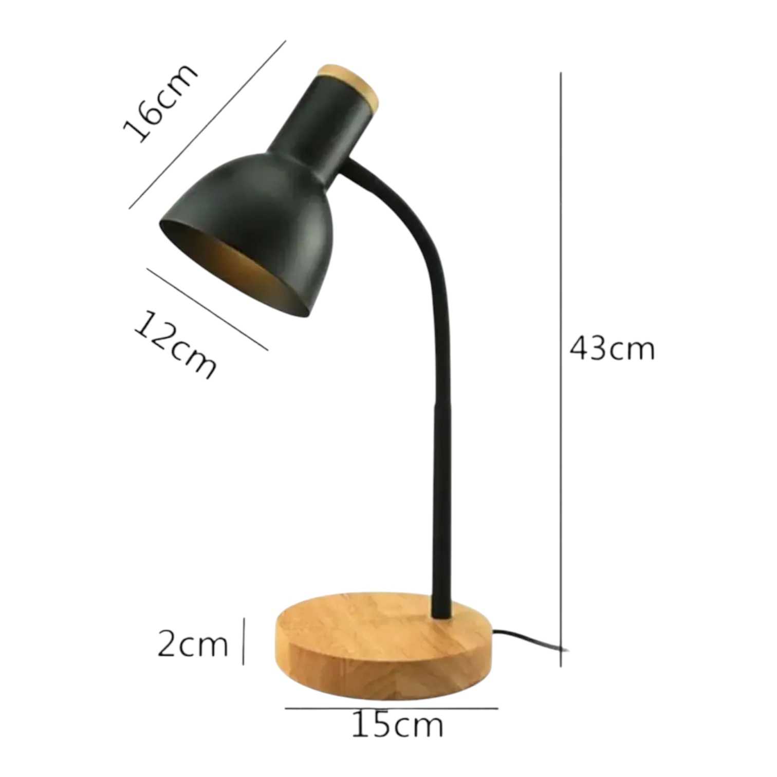 LAMPARA VELADOR MESA SEISA LED-Y9872 NEGRO