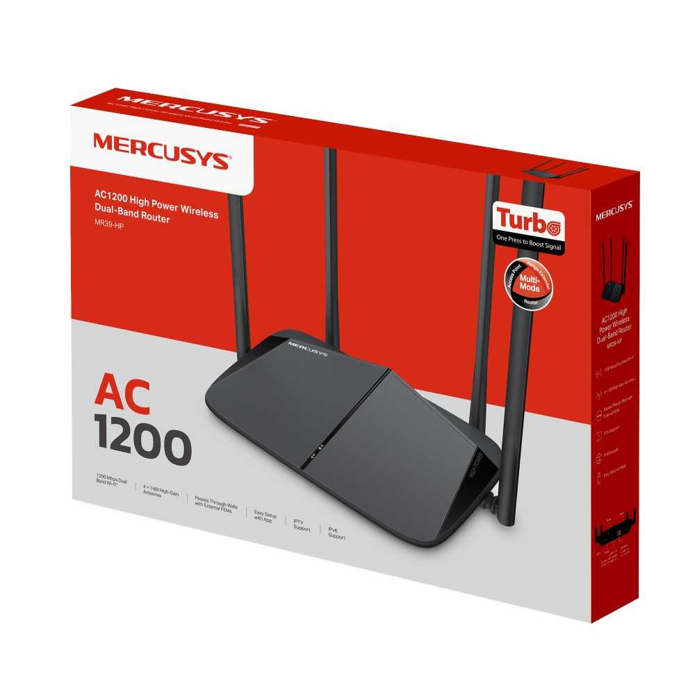 ROUTER WIFI MERCUSYS MR39-HP AC1200 HIGH POWER DUAL BAND