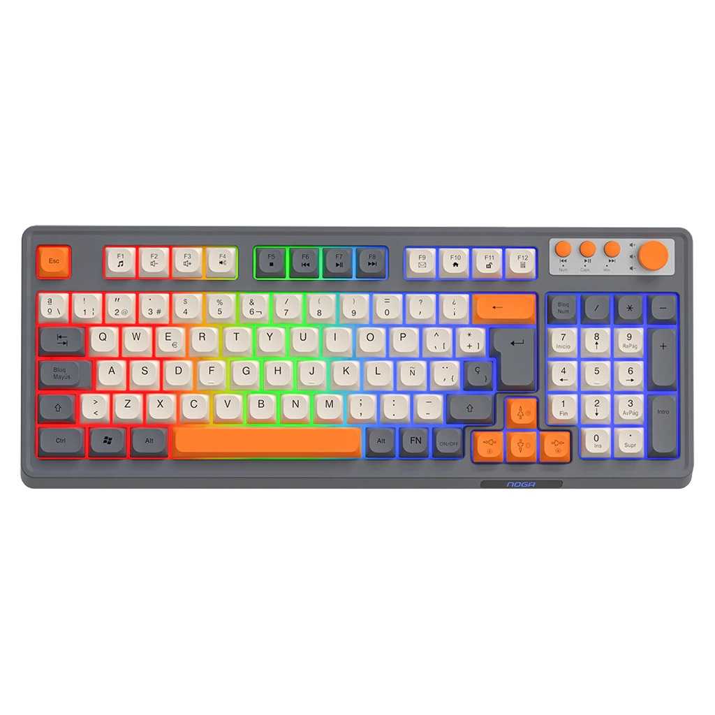 TECLADO NOGANET NKB-Q50 GRIS-BLANCO