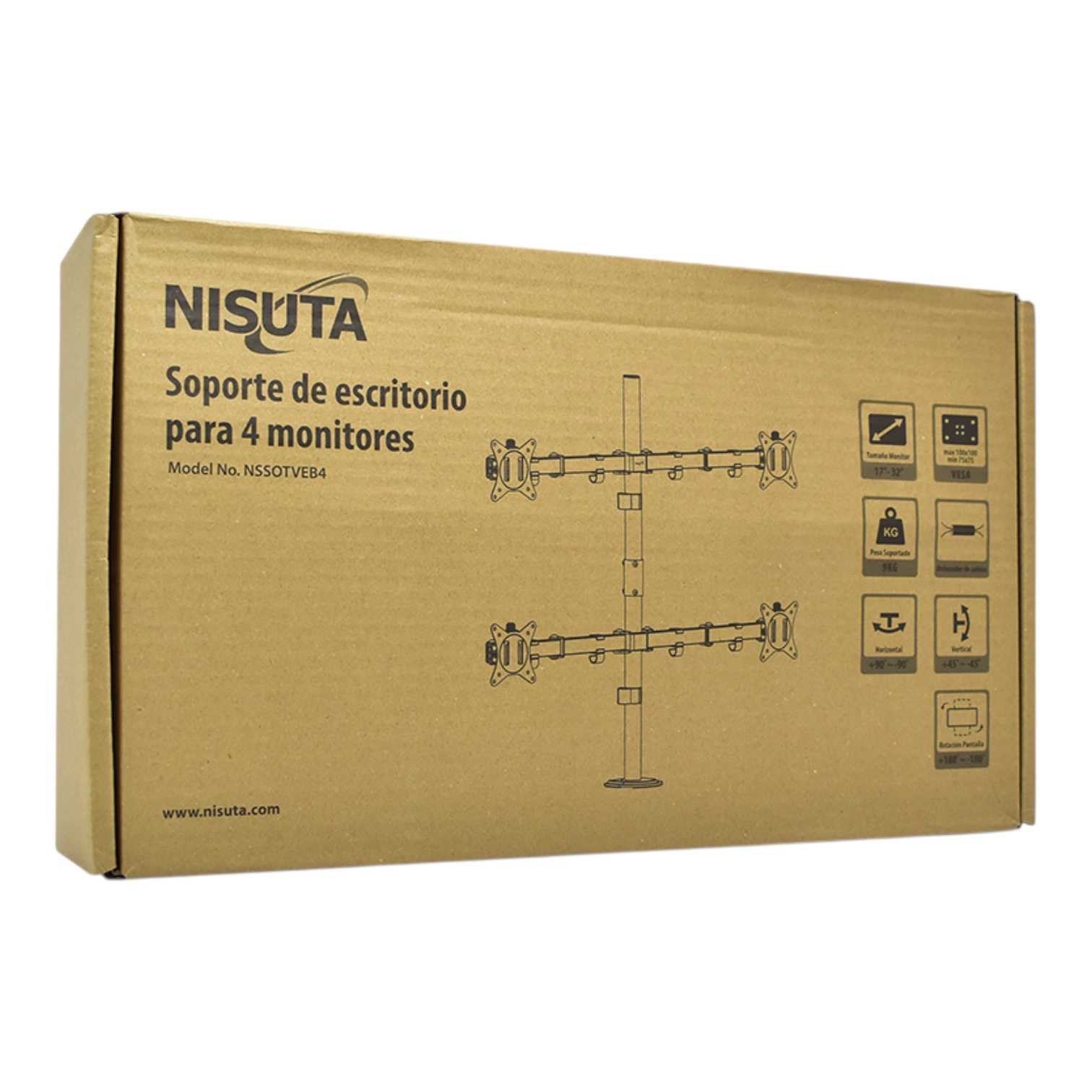 SOPORTE TV MOVIL NISUTA 17-32 9KG 4XBRAZO NSSOTVEB4 — foto 4
