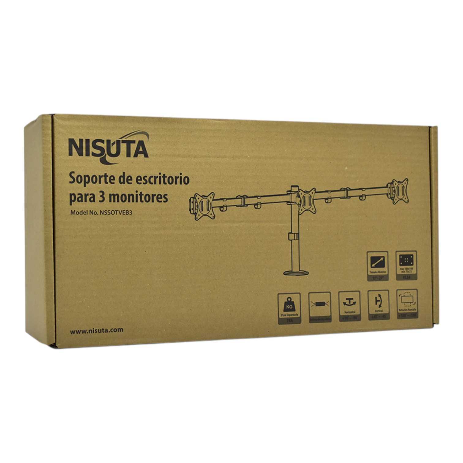SOPORTE TV MOVIL NISUTA 17-27 7KG 3XBRAZO NSSOTVEB3 — foto 5