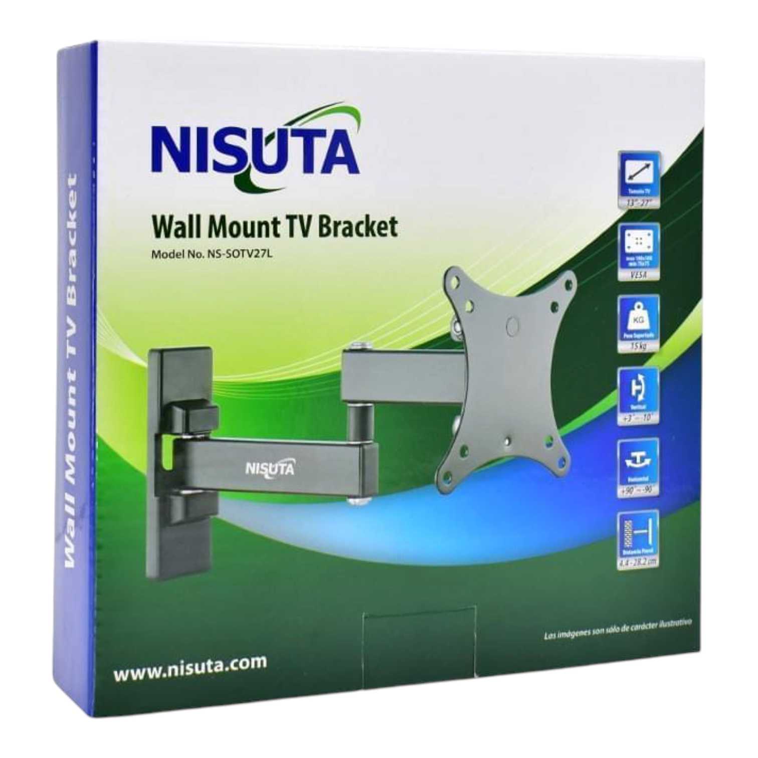 SOPORTE TV MOVIL NISUTA 13-27 15KG BRAZO NSSOTV27L — foto 3