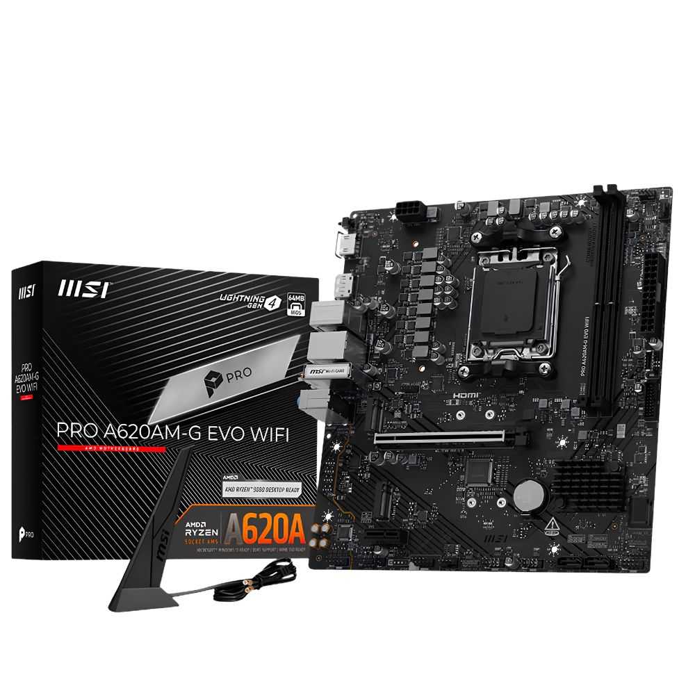 PLACA MADRE MSI A620AM-G PRO EVO WIFI AM5 DDR5
