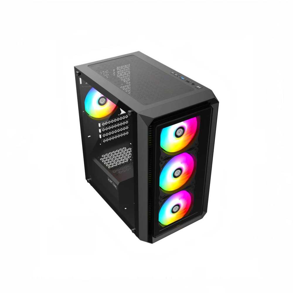 GABINETE RAPTOR INFINITY GLASS TG X2 MID-TOWER RGB FAN X4 — foto 2