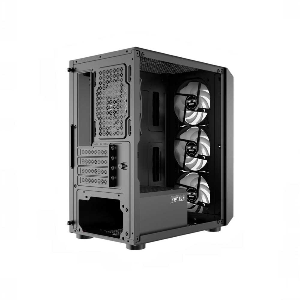 GABINETE RAPTOR INFINITY GLASS TG X2 MID-TOWER RGB FAN X4 — foto 3