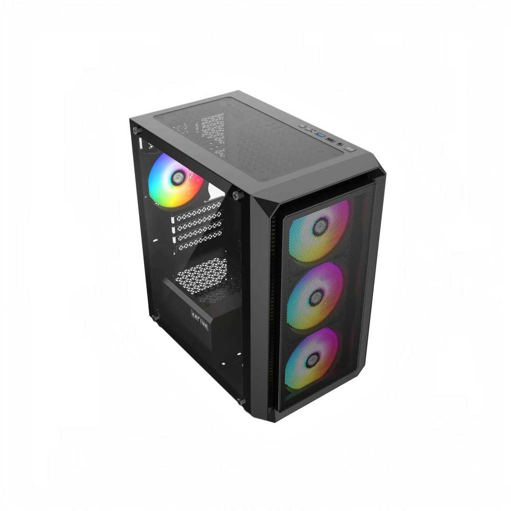 GABINETE RAPTOR INFINITY MESH TG MID-TOWER RGB FAN X4 — foto 2