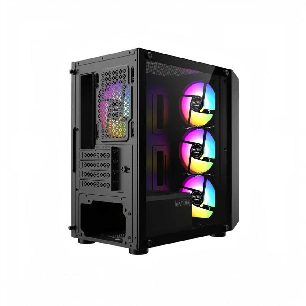 GABINETE RAPTOR INFINITY MESH TG MID-TOWER RGB FAN X4 — foto 3