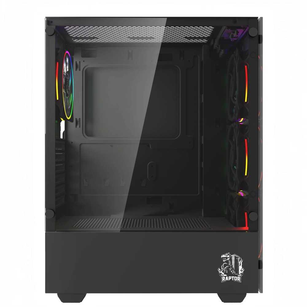GABINETE RAPTOR SENTINEL TG MID-TOWER RGB FAN X4 W/BUTTON CONTROL — foto 3