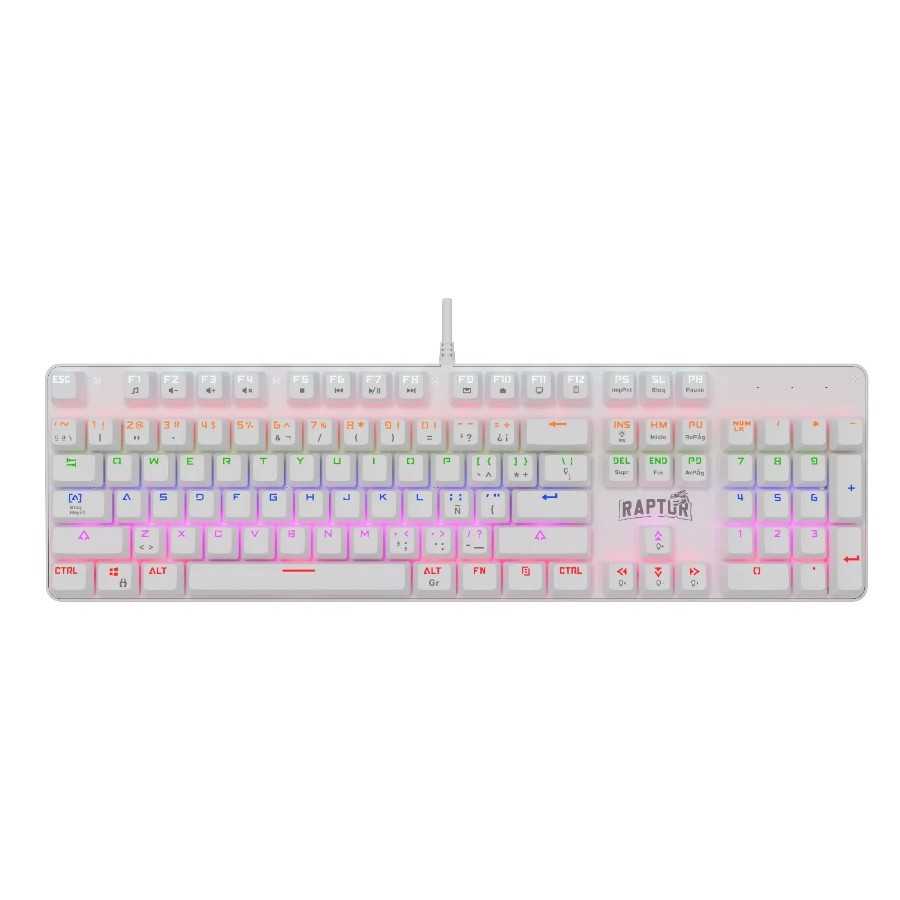 TECLADO RAPTOR FIRECLAW M104 MECANICO RETROILUMINADO SW RED WHITE