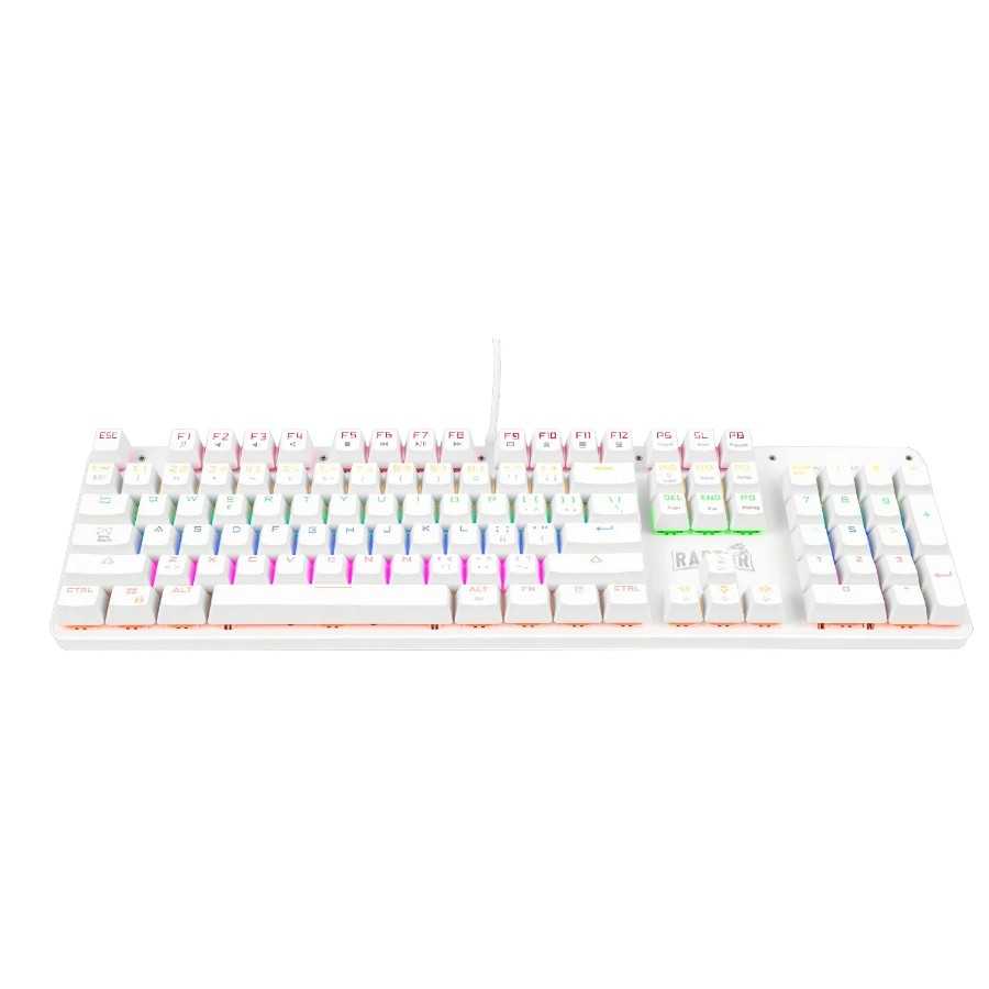 TECLADO RAPTOR FIRECLAW M104 MECANICO RETROILUMINADO SW RED WHITE — foto 3