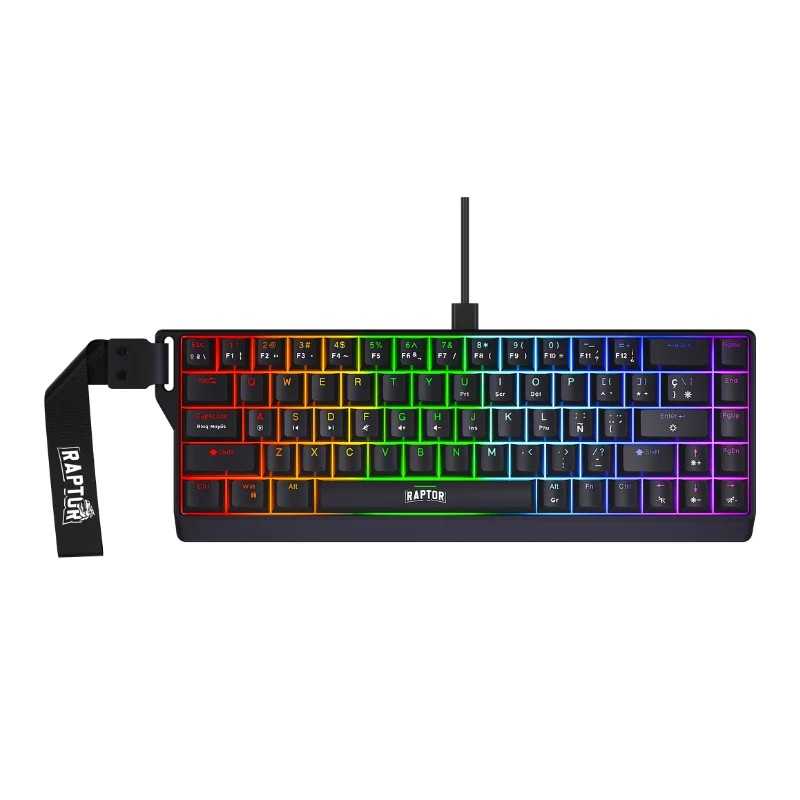 TECLADO RAPTOR FIRECLAW M68 MAGNETICO 68% RGB SW RED