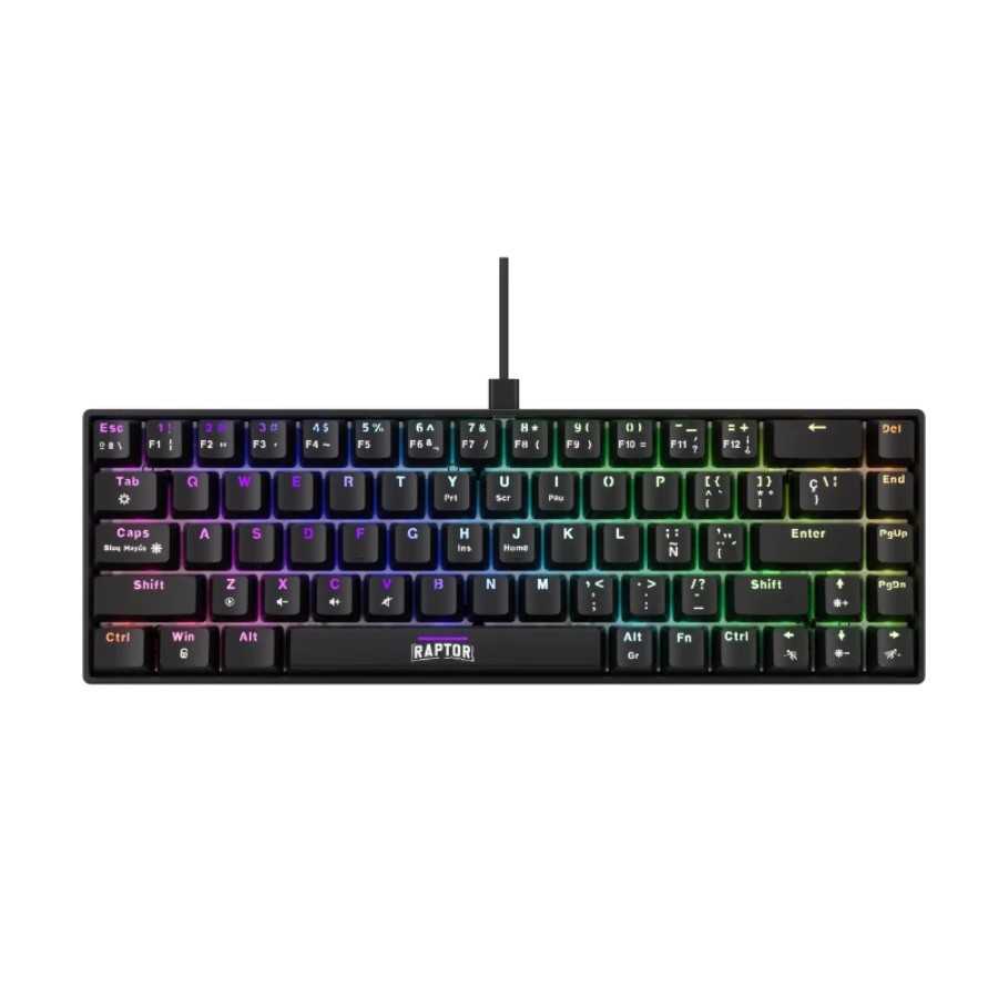 TECLADO RAPTOR FIRECLAW M68 MECANICO 60% RETROILUMINADO SW RED
