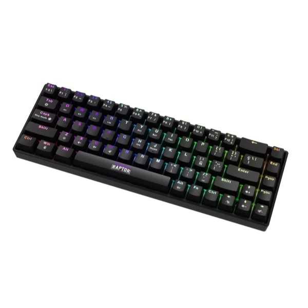 TECLADO RAPTOR FIRECLAW M68 WIRELESS 60% MECANICO SW RED