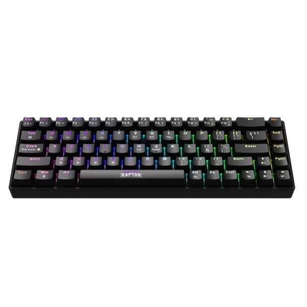 TECLADO RAPTOR FIRECLAW M68 WIRELESS 60% MECANICO SW RED — foto 2