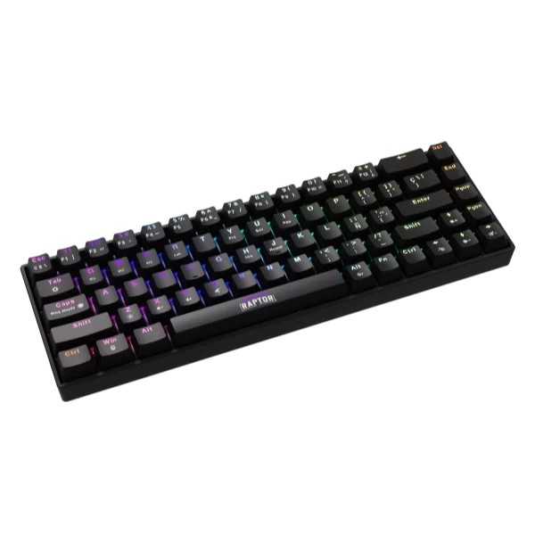 TECLADO RAPTOR FIRECLAW M68 WIRELESS 60% MECANICO SW RED — foto 3