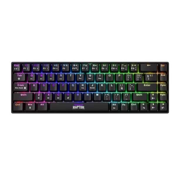 TECLADO RAPTOR FIRECLAW M68 WIRELESS 60% MECANICO SW RED — foto 4