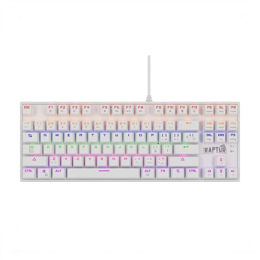 TECLADO RAPTOR FIRECLAW M87 80% MECANICO SW RED WHITE