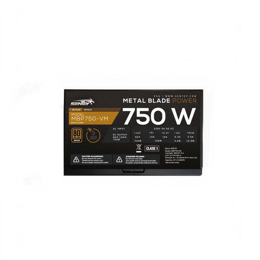 FUENTE PC 750W SENTEY 80+ BRONCE MBP750-VM