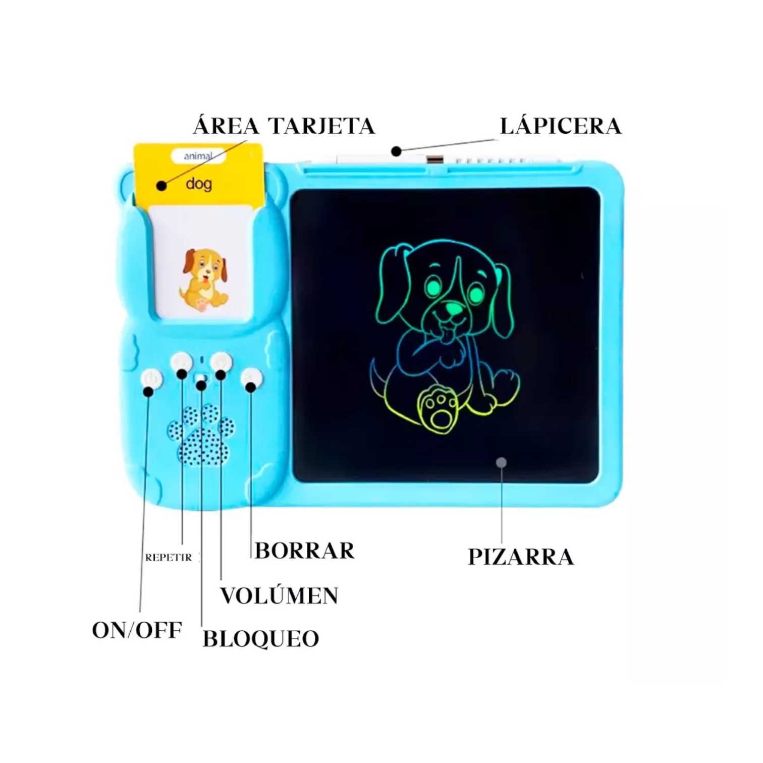 PIZARRA MAGICA KIDS LCD OM MULTICOLOR C/ TARJETAS