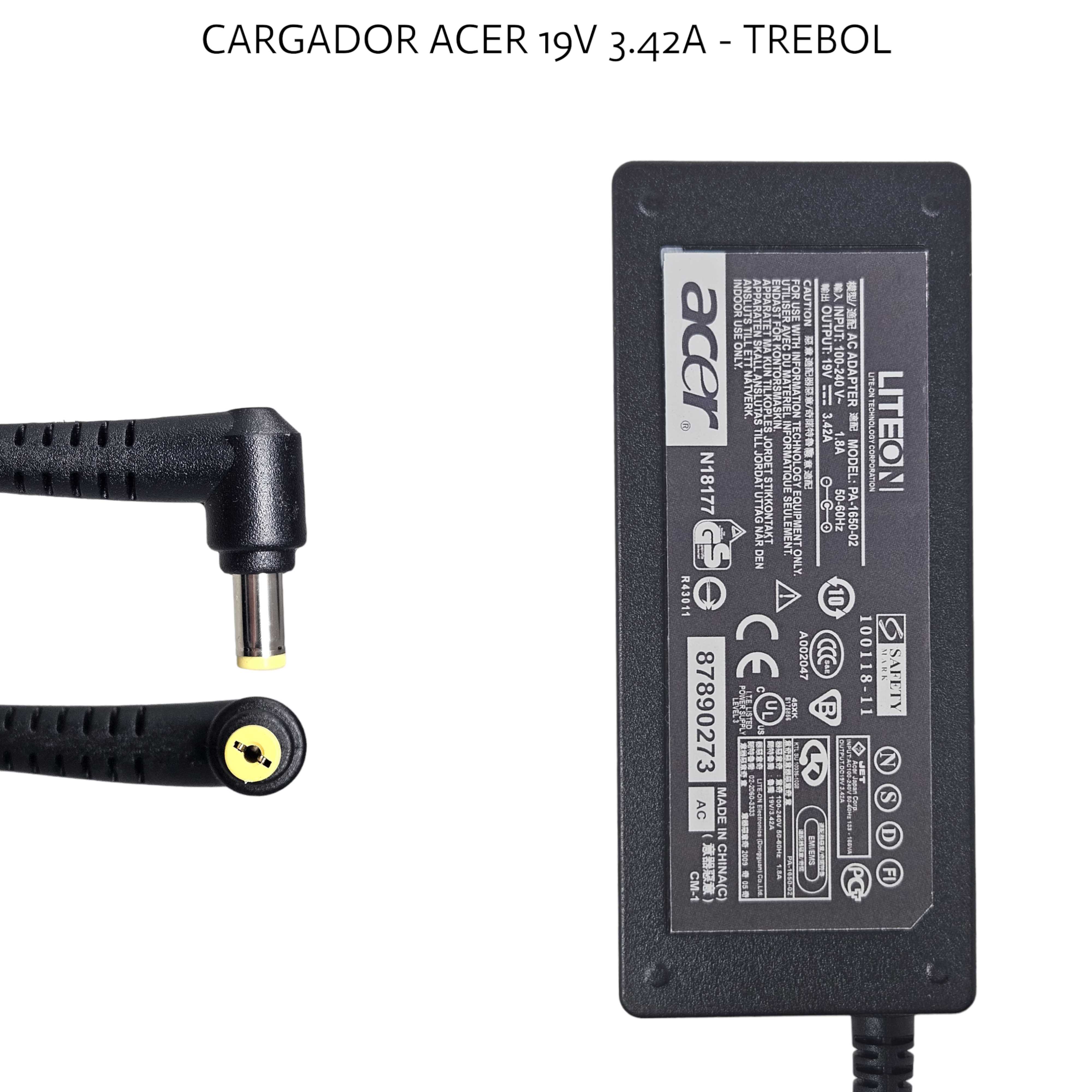 FUENTE NOTEBOOK ORIGINAL ACER 19V 3.42A 65 W (5.5/1.7MM)