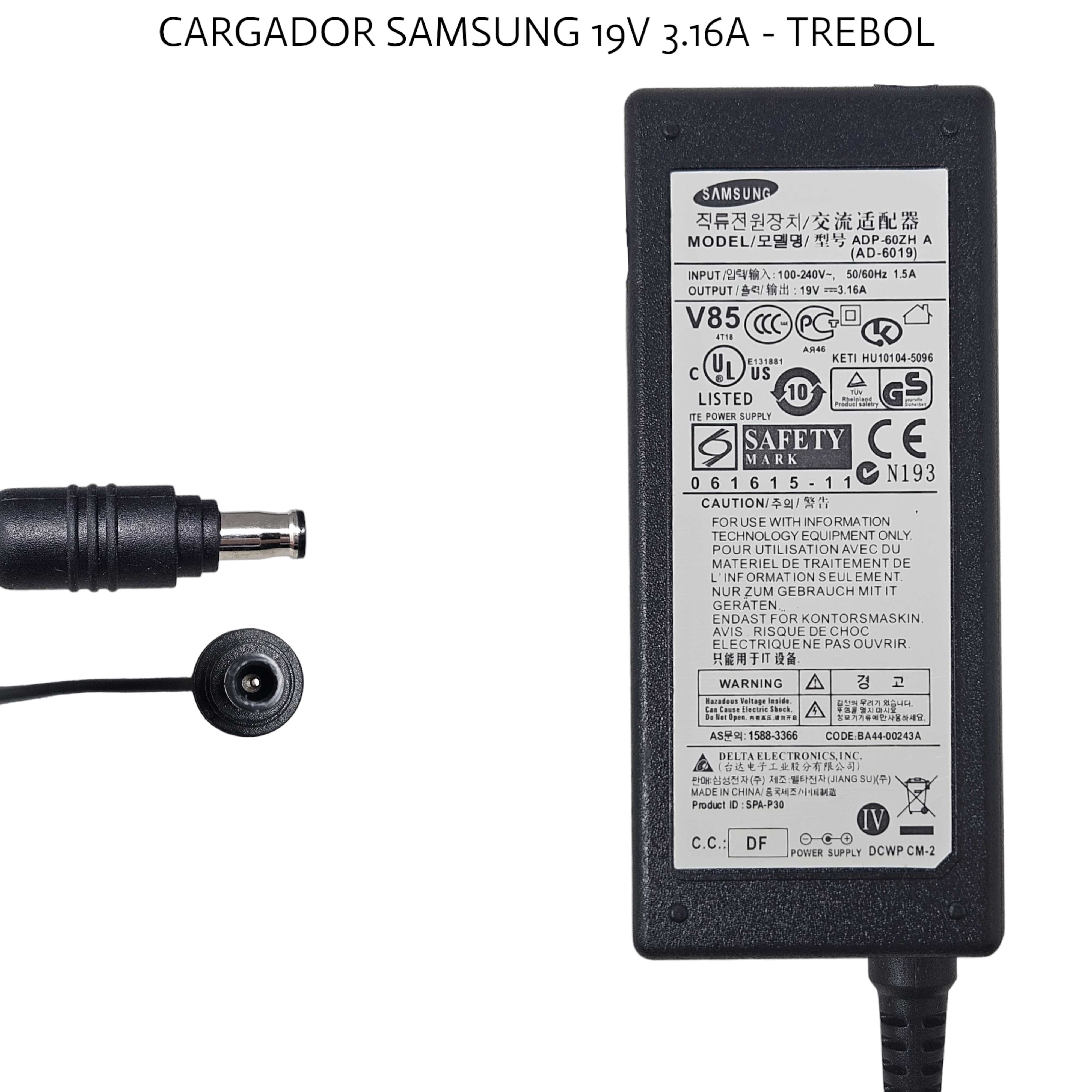 FUENTE NOTEBOOK ORIGINAL SAMSUNG 19V 3.16A 65W
