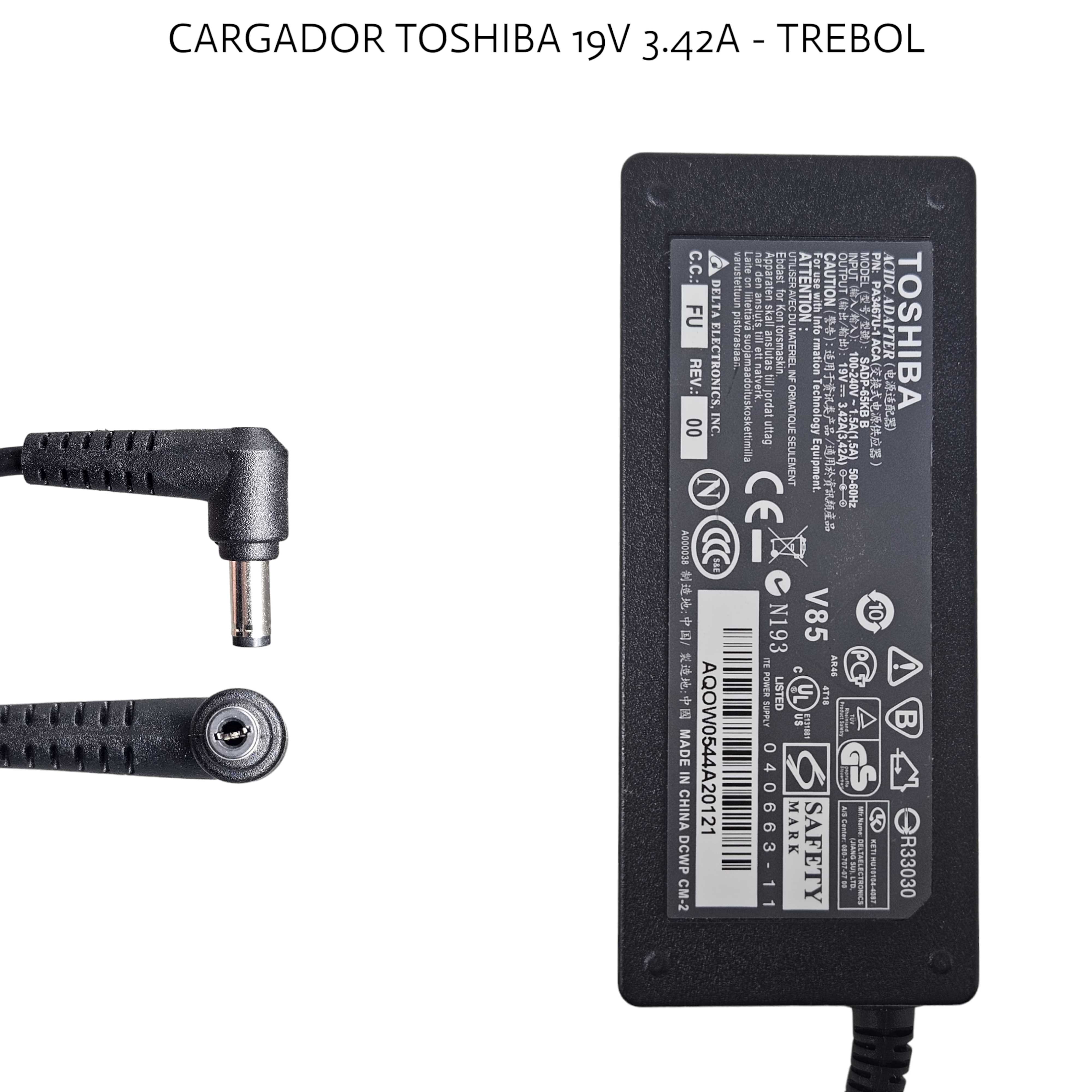 FUENTE NOTEBOOK ORIGINAL TOSHIBA 19V 3.42A 65W