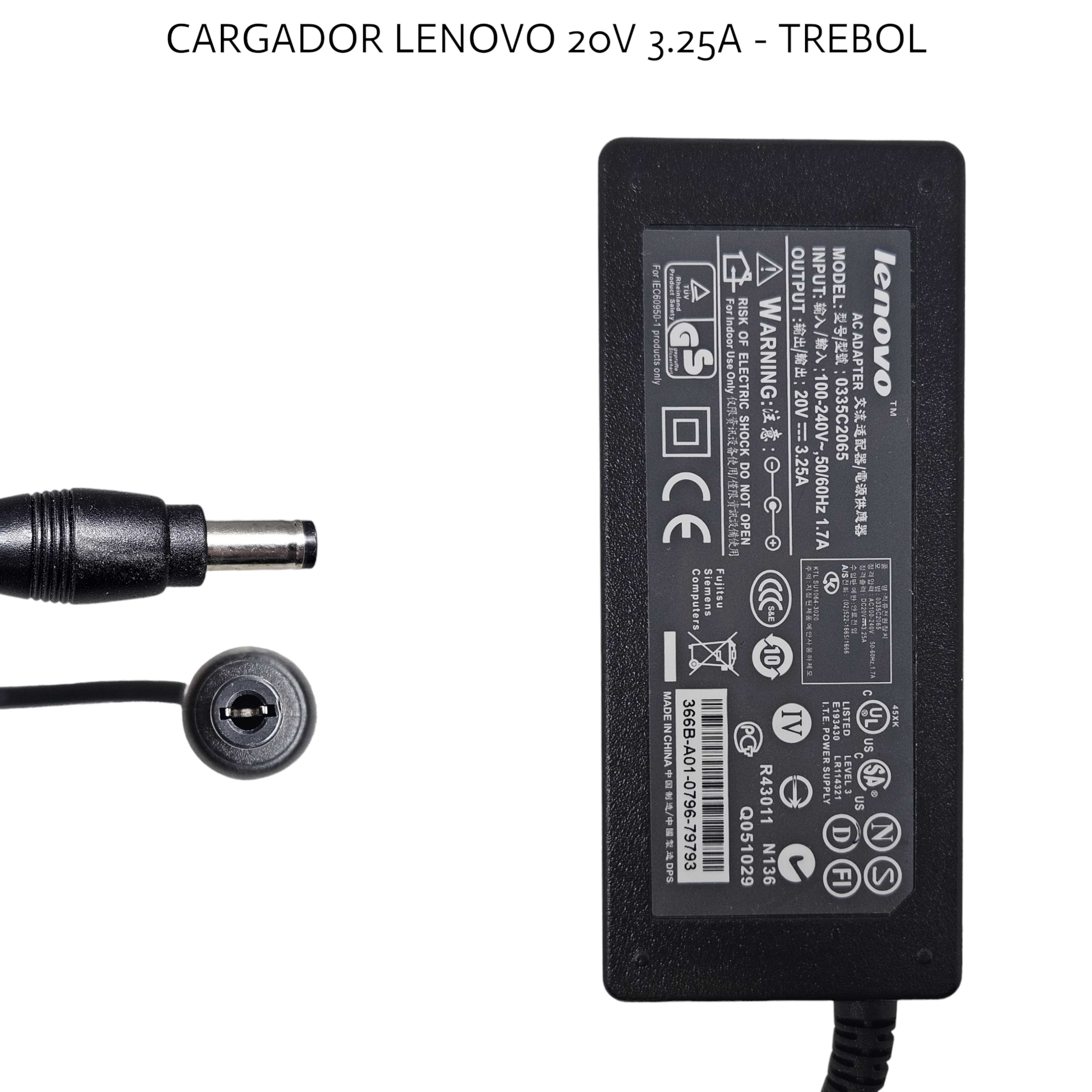 FUENTE NOTEBOOK ORIGINAL LENOVO 20V 3.25A 65W (5.5/2.5MM)