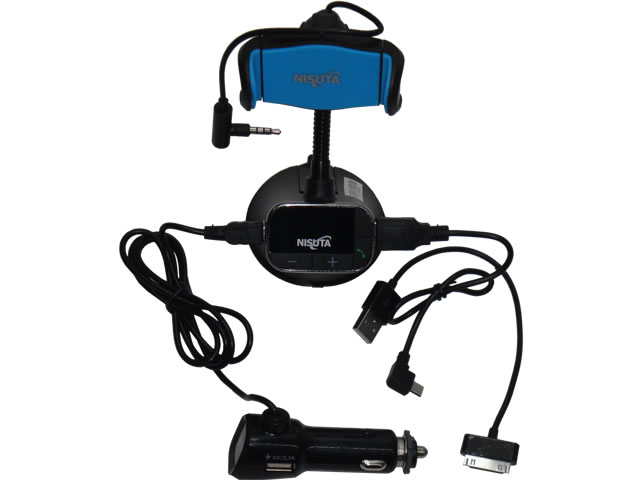 SOPORTE CELULAR AUTO NISUTA SOPAPA C/FM Y CARGADOR NSFM11