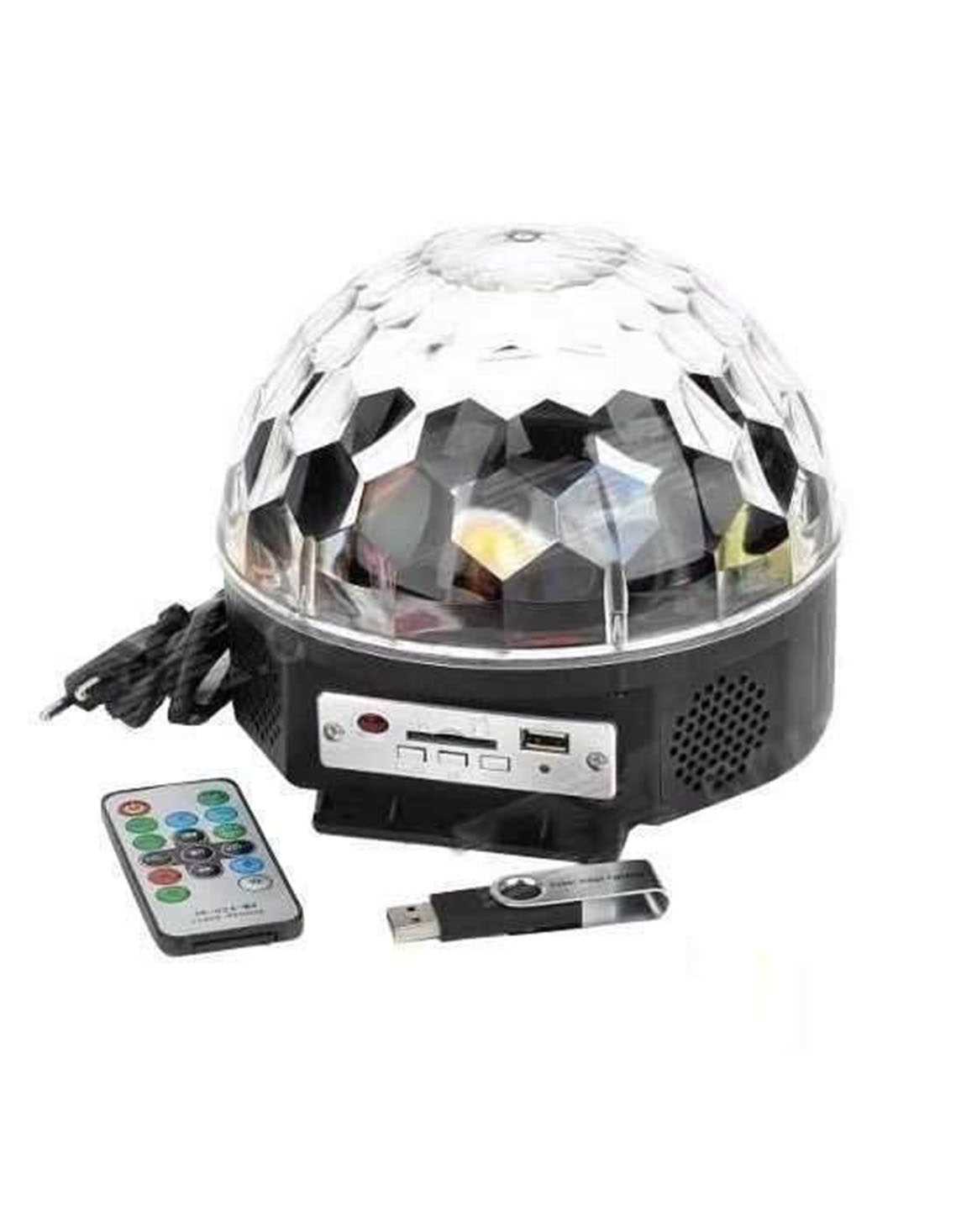 LUZ LED BOLA DE BOLICHE AUDIORITMICA USB-C/LECTOR MEMORIAS M-06